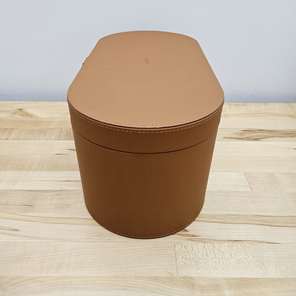 DYSON Airwrap Styler LARGE Brown Cognac Leather Storage Box Hard CASE ONLY - Picture 8 of 11